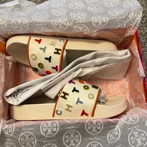 Tory Burch Perry Fil Couple Slides Size 6